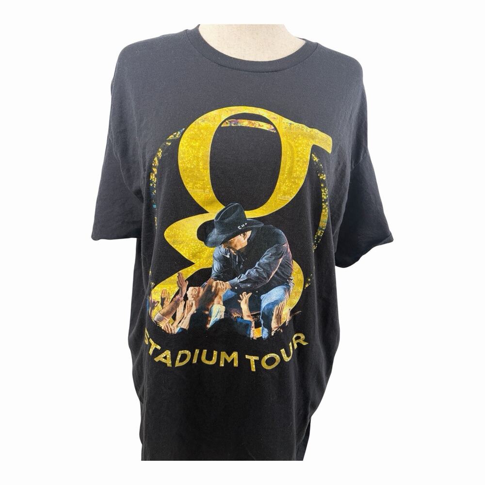 Garth Brooks Stadium Tour T Shirt Mens XL Black 2019 Concert Graphic Hanes